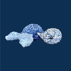 Mosaic Blue Turtle Crochet Desk Buddy